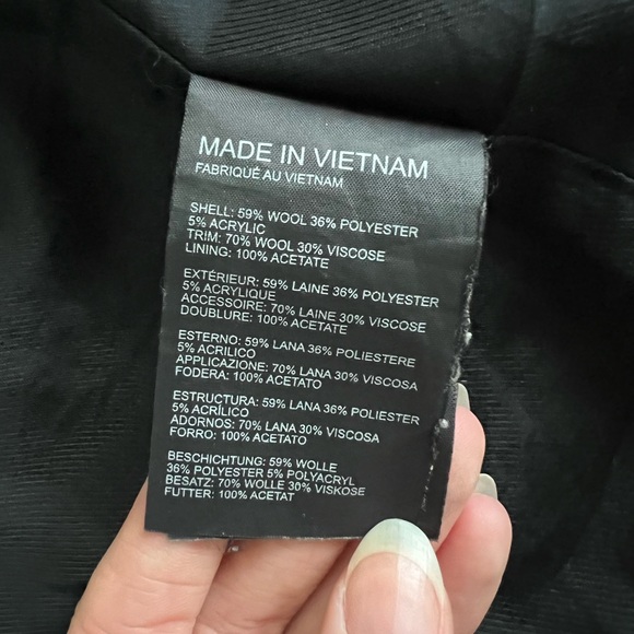 Club Monaco wool-blend boucle coat in dark forest green (size M) - Picture 7 of 10